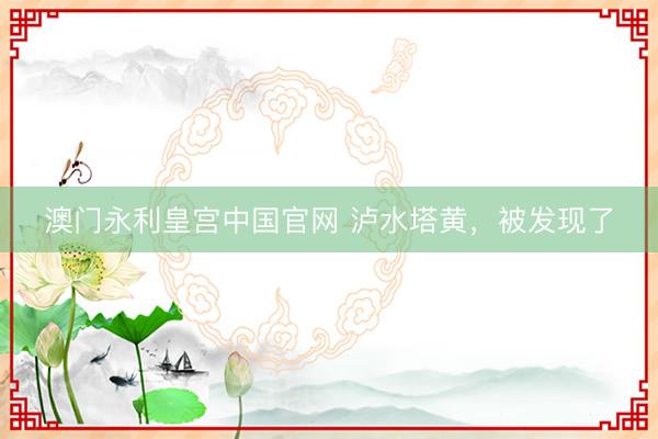 澳门永利皇宫中国官网 泸水塔黄，被发现了