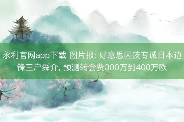 永利官网app下载 图片报: 好意思因茨专诚日本边锋三户舜介， 预测转会费300万到400万欧