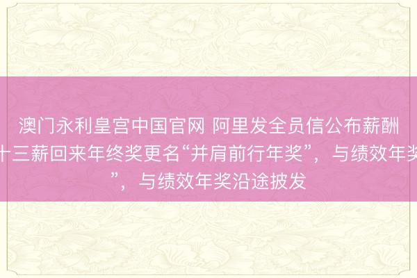 澳门永利皇宫中国官网 阿里发全员信公布薪酬变革：原十三薪回来年终奖更名“并肩前行年奖”，与绩效年奖沿途披发