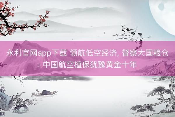 永利官网app下载 领航低空经济， 督察大国粮仓: 中国航空植保犹豫黄金十年