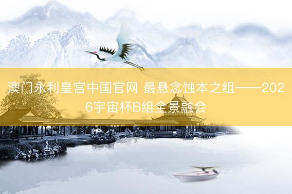 澳门永利皇宫中国官网 最悬念蚀本之组——2026宇宙杯B组全景融会